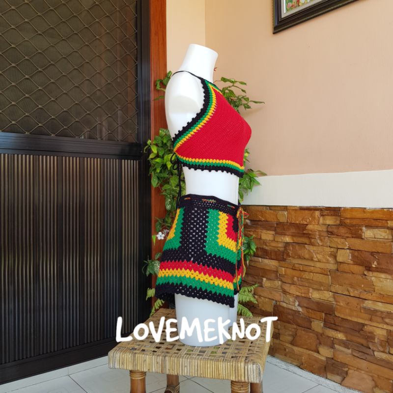 Rasta crochet best sale crop top