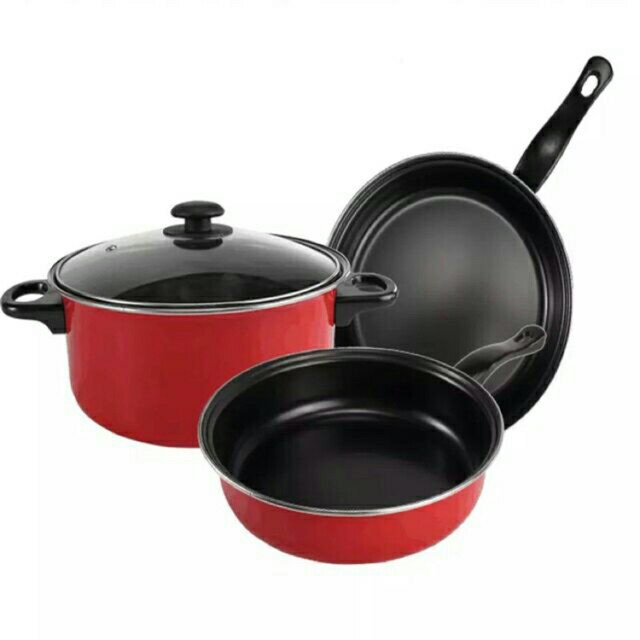 Cooking Ware Set (1 pot lid) 3pcs | Shopee Philippines