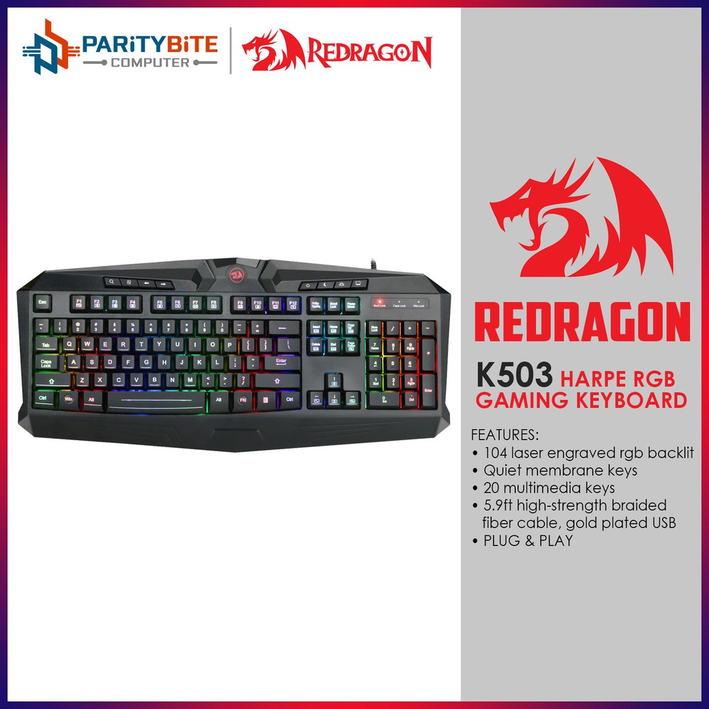 Redragon Harpe K503 Gaming Keyboard with 7 color backlight | Shopee ...