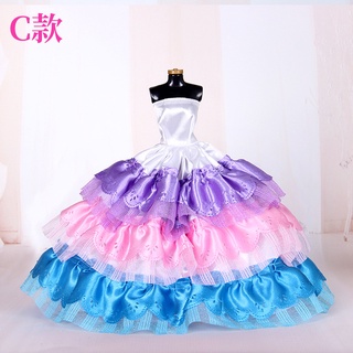 HBESTY [DIY] 30cm Barbie Princess Doll Dress Up Princess dress accessories  large skirt