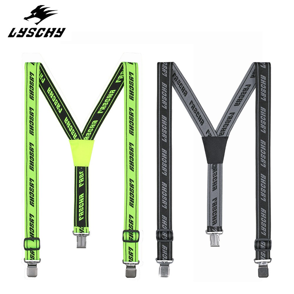 LYSCHY Heavy Duty Braces Pants Suspender Elastic Adjustable Y Back