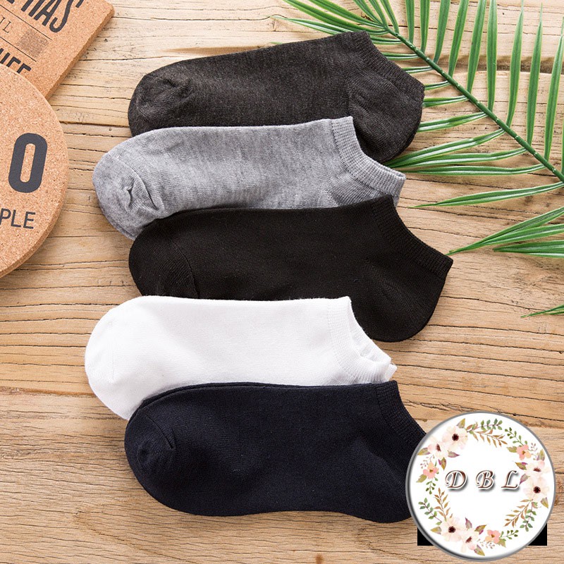 Korean Basic Foot Socks Plain Black/White Color Ankle Socks(005 ...