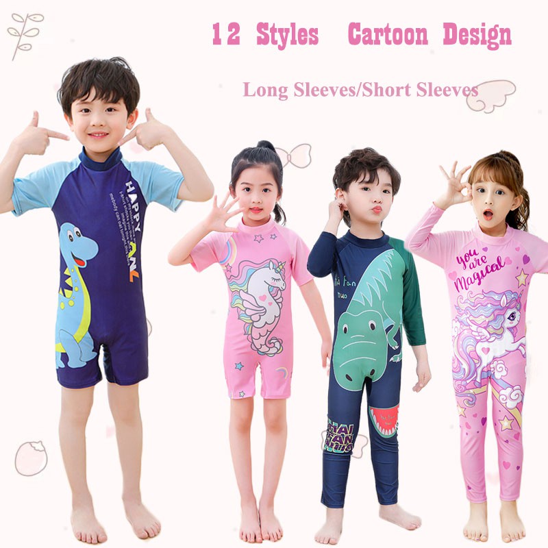 Kid Swimming Suit 3-11years Boys Girls One Piece Swimwear Child Wet ...