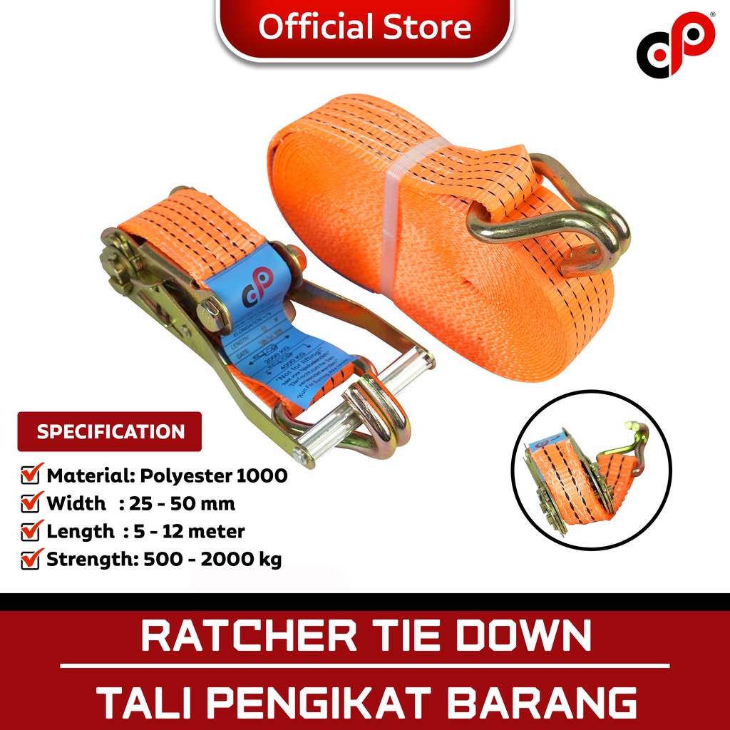 Tie Down Ratchet | Cargo Belt | Goods Strap | 500kg| 5m | 10m | Shopee ...