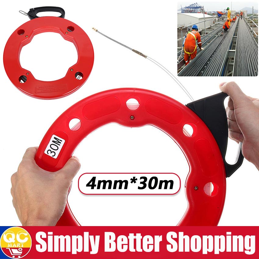 30 Meters Fiberglass Cable Puller Flexible Glider Swivel Fish Tape