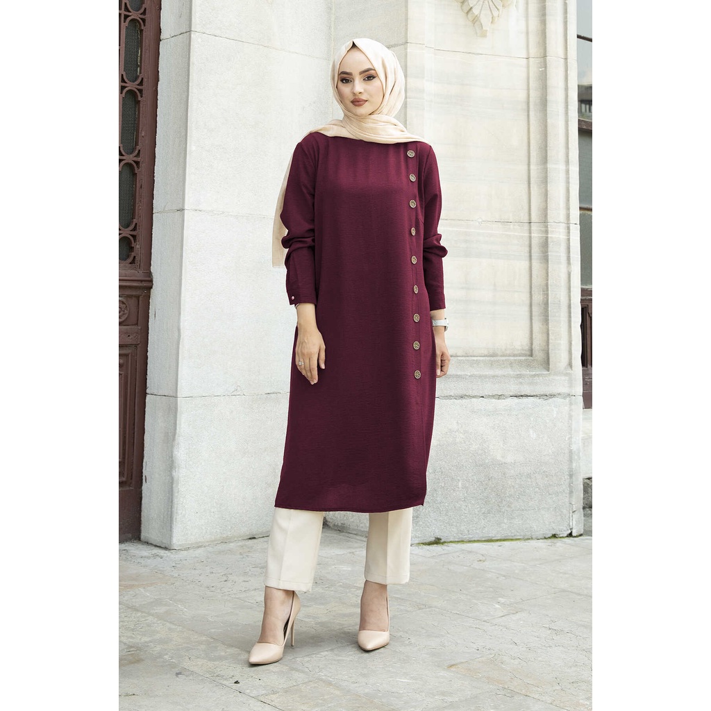 Casual Style Sweatshirt buttoned tunic (Hijab Mode for women