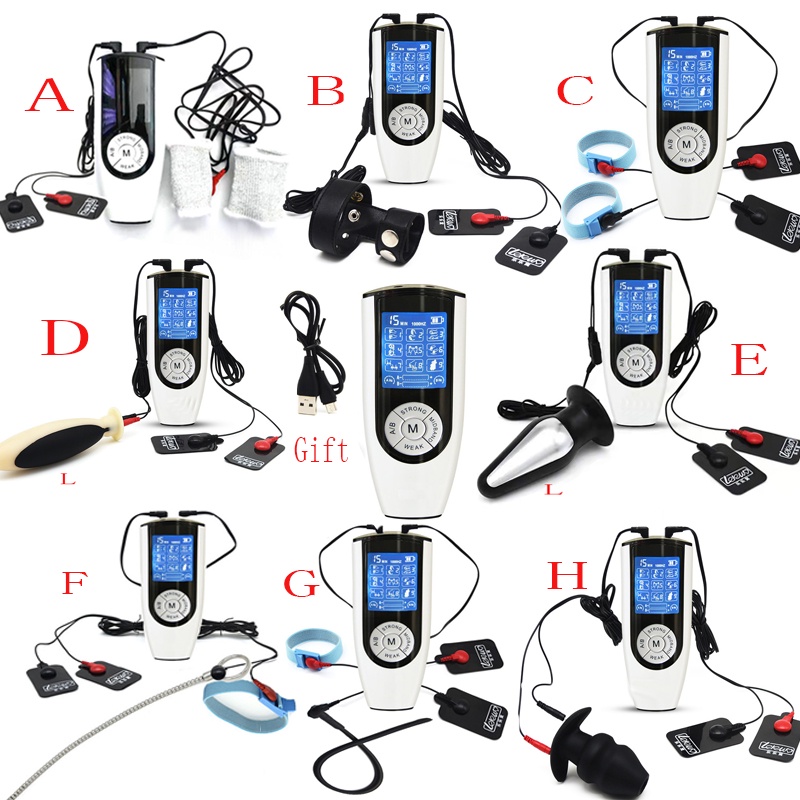Strongest Electric Shock Sex Kits Estim Anal Plug Massage Pads Penis
