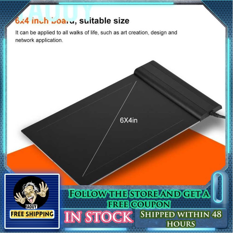 Yaouy 6x4 inch Digital Drawing Pen Graphics Tablet Signature Pad Stylus