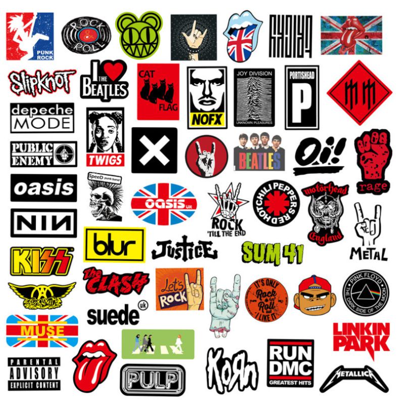 100pcs Lot Rock Band Punk Music Heavy Metal Bands Laptop Car Bumper ...