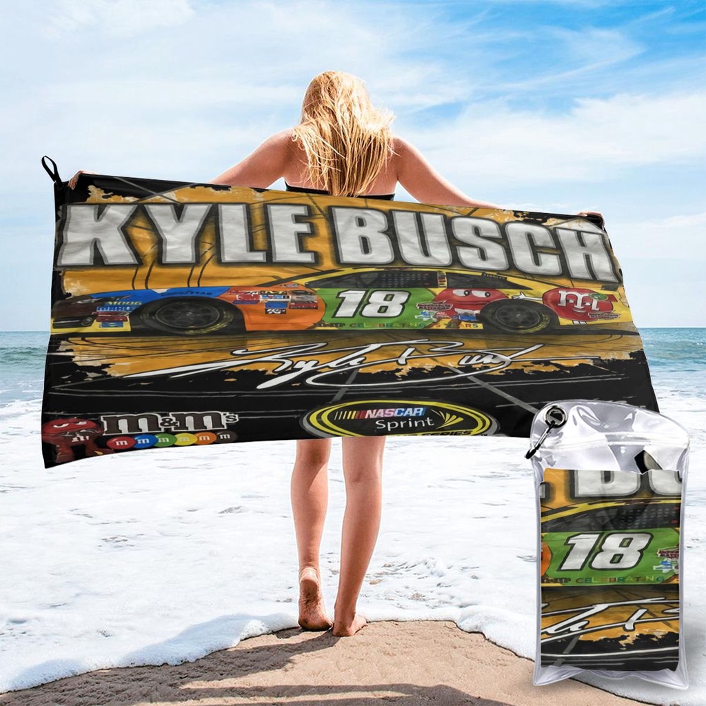 Kyle Busch 18 Nascar Joe Gibbs 2275 Beach Towel Bath Towel Beach Mat