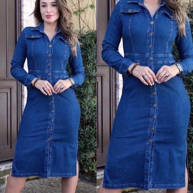 Denim on sale dress casual