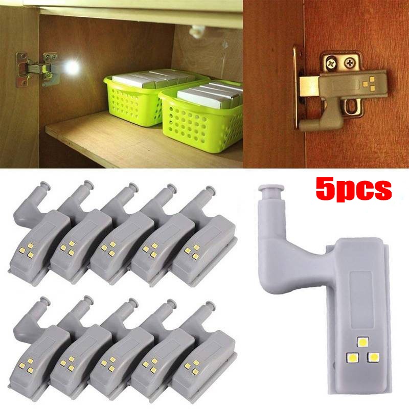 5pcs Practical Inner Cupboard Wardrobe Automatic LED Hinge Lights ...