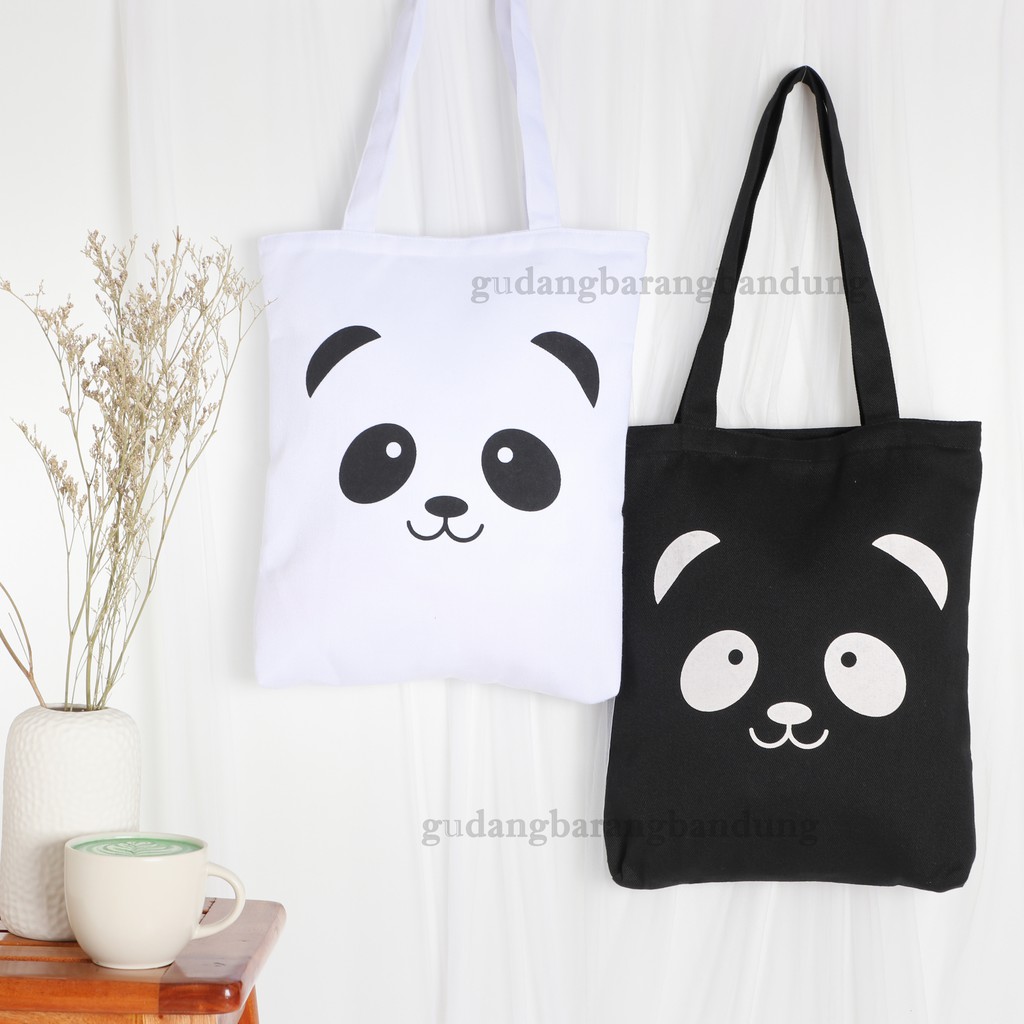 Women's Totebag Canvas Zipper design aesthetic Panda