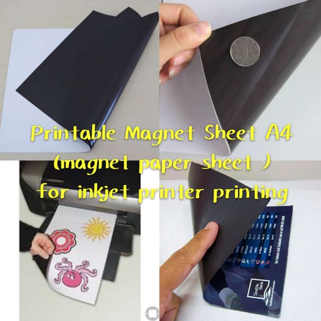 Printable Magnet Sheet A4 &amp; 0.3mm For inkjet printer print | Shopee ...