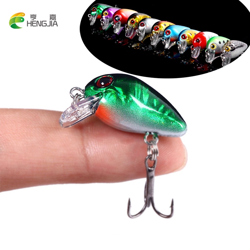 Hengjia Pc Cm G Wobbler Fishing Lure D Eyes Artificial Plastic Hard Bait Mini Crankbait