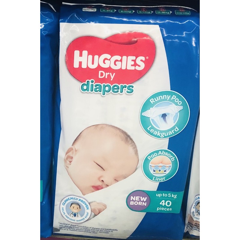 HUGGIES NEW BORN DIAPER 40PCS Shopee Philippines