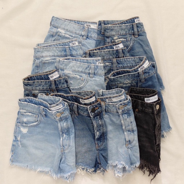 High waisted hotsell denim shorts zara