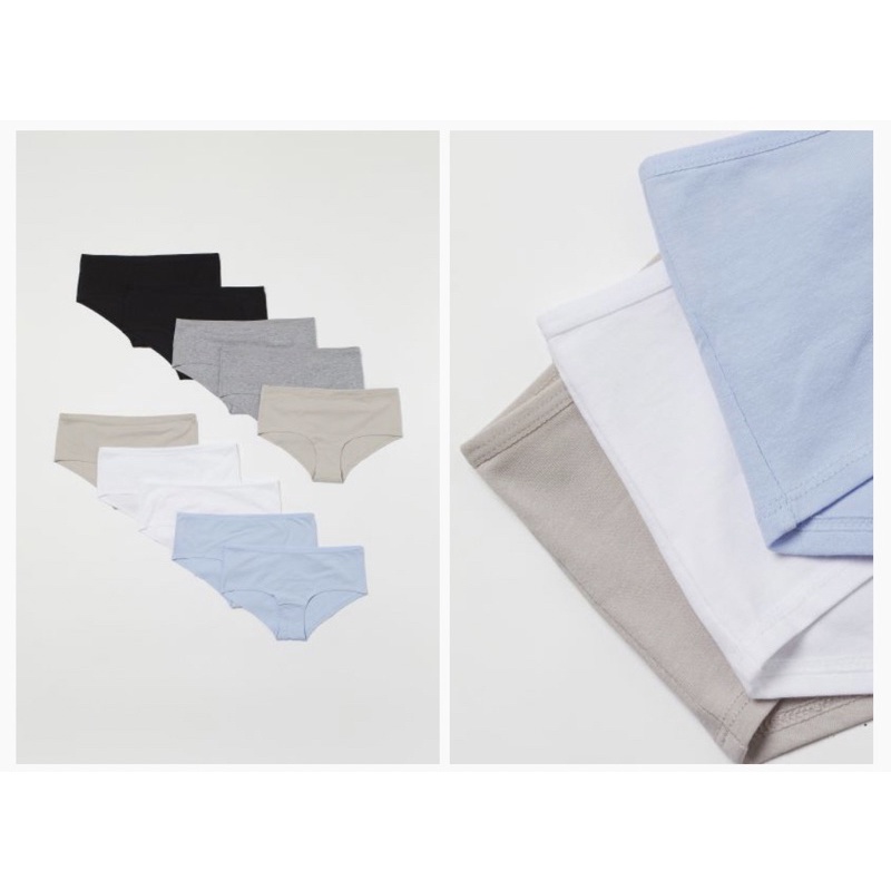 Brand New Auth H&M 3P Cotton Hipsters MidRise Cheeky Panty / H&M 10
