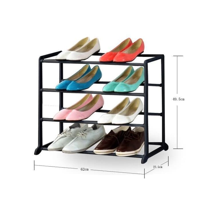 A005 Shoe Rack 4 Stacking Plastic Iron Amazing Shoe Rack Place Sandals ...