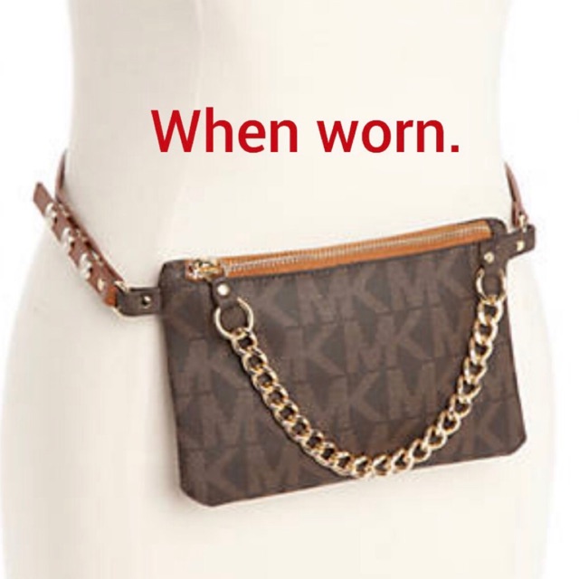 Michael kors belt shop bag with pull chain