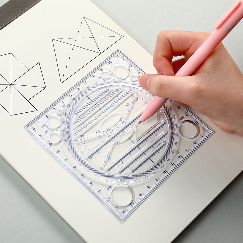 Multifunctional Drawing Ruler Student Math Function Ruler Geometry ...