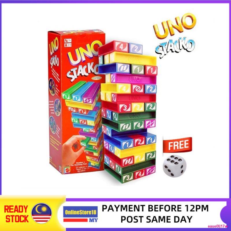 Uno Stacko Stacking Jenga Game Family Game Toys Stacking Block Game Uno