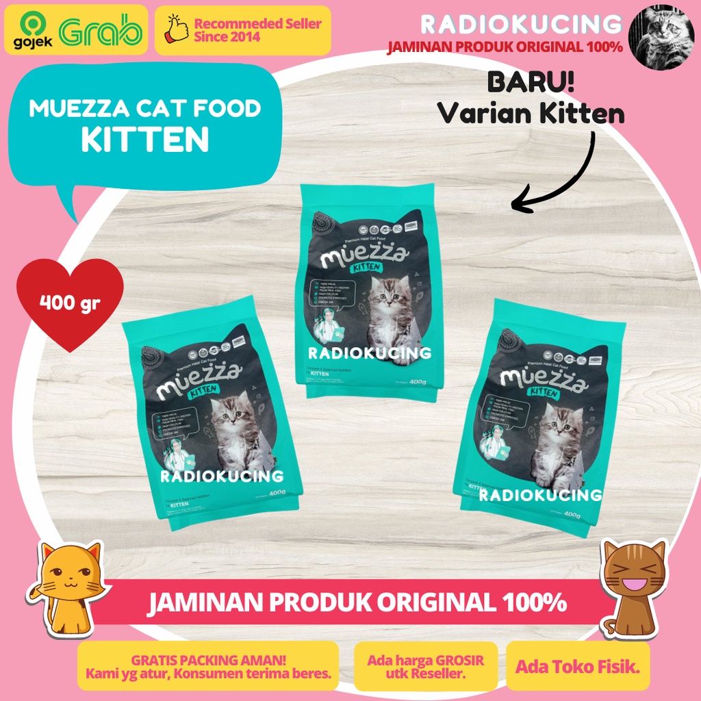 Muezza KITTEN 400 gr HALAL Cat Food Cat Food [ JUWIES RADIO KUCING ...