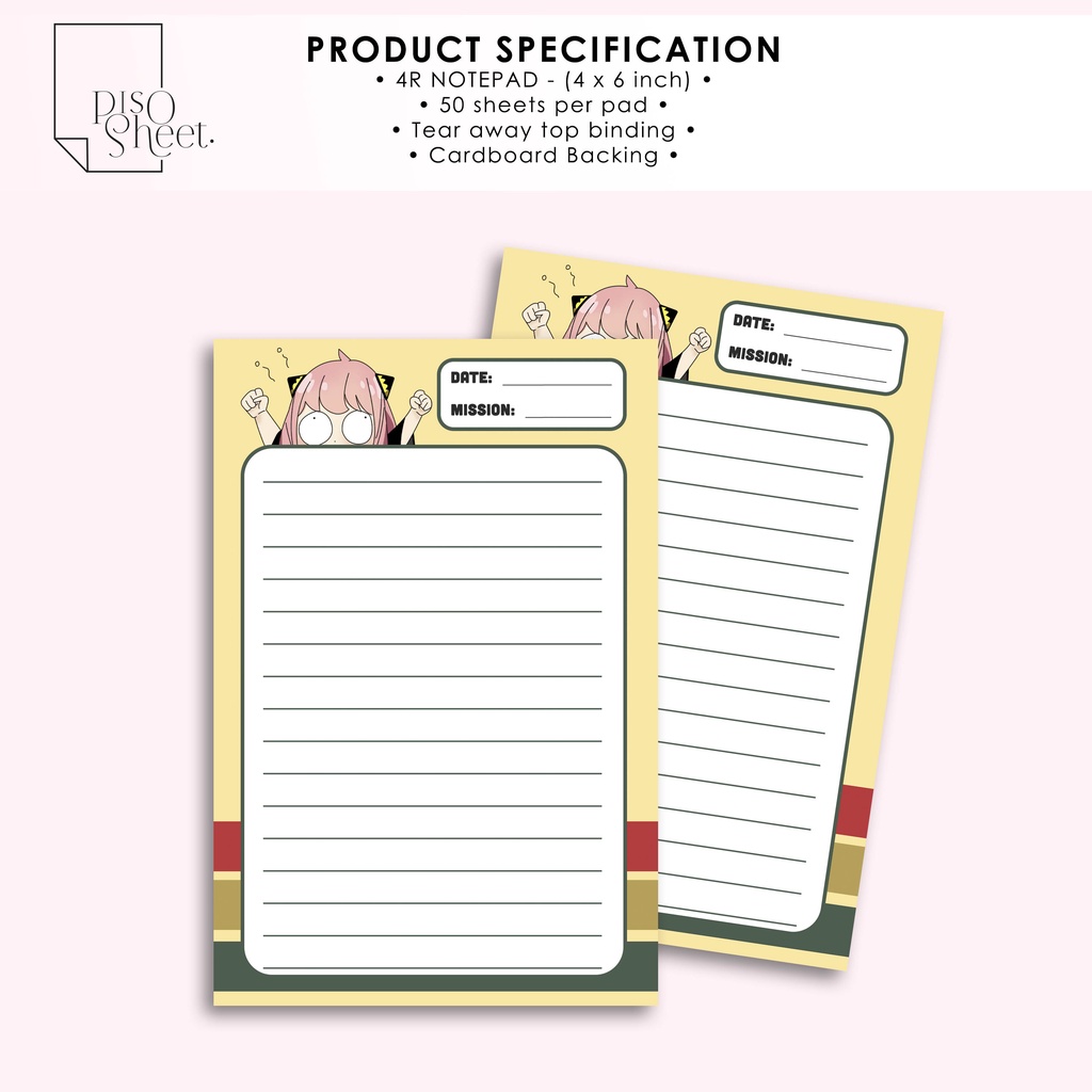 Spy x Family Anya Notepad by PisoSheet | Shopee Philippines