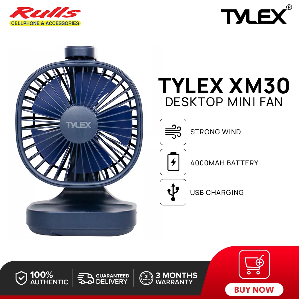 TYLEX XM30 Portable Desktop Mini Fan with 3 Gear Speed Adjustment Low