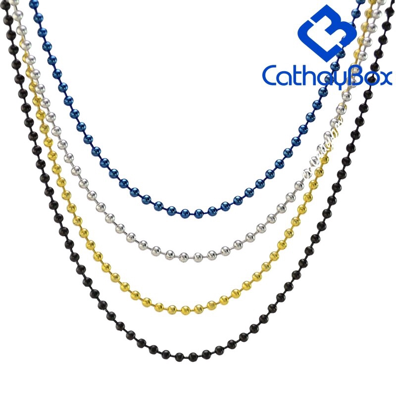 40-Inch (3.3 Feet) Black Jet Glass Pearl Bead Chain - 6mm Platinum-Plated Brass Link 6 thumbnail image
