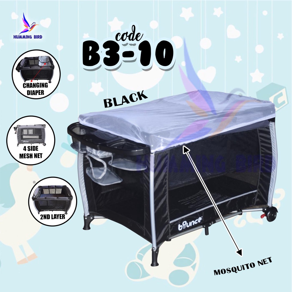 Hummingbird Baby B310 Bounce codycamp cot Infant Baby Crib and