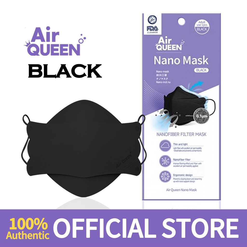 Air Queen Nano Fiber Mask, Breeze, Black, White, Neo, Made In Korea ...