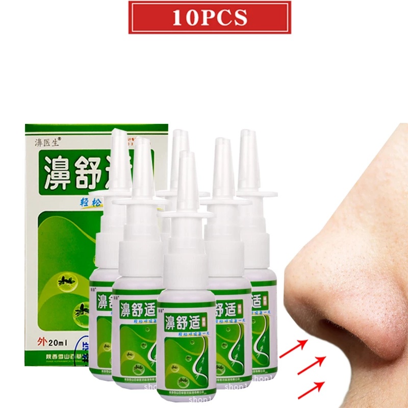 10PCS Chinese medicines Rhinitis Nose Spray Nasal Care Chronic Rhinitis ...