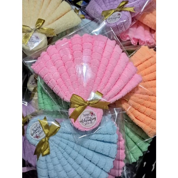 Christening And Birthday Souvenir Towel Folded Fan Design Shopee