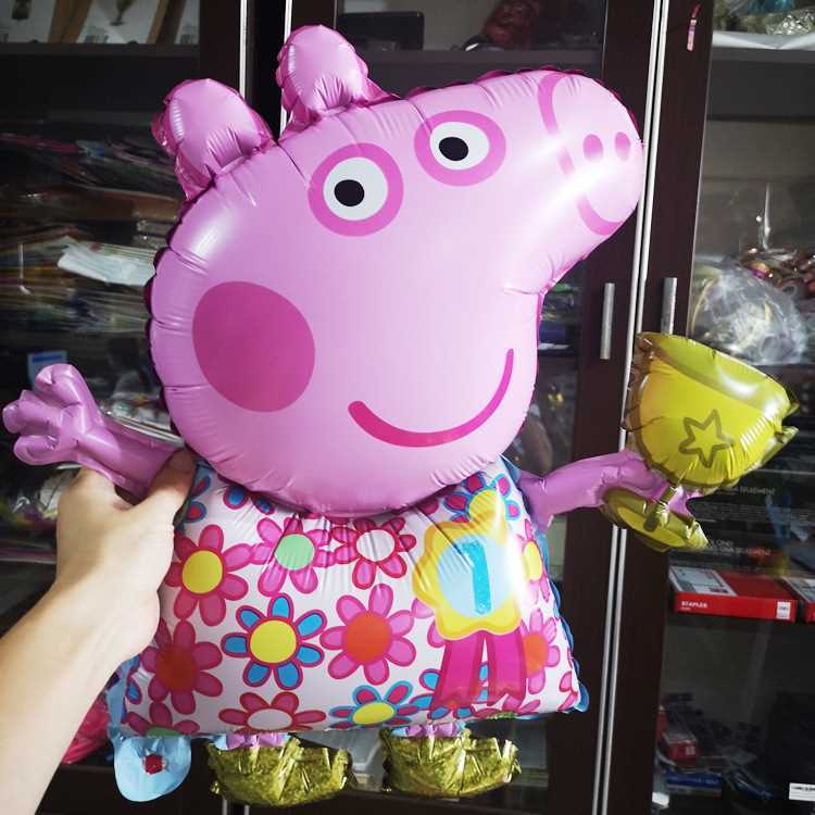 5-Piece Peppa Pig Balloon Set – Pink Foil & Latex Balloons For Kids Birthday Party Decorations
