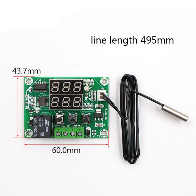 W1219 DC 12V Dual LED Digital Display Thermostat Temperature Controller ...