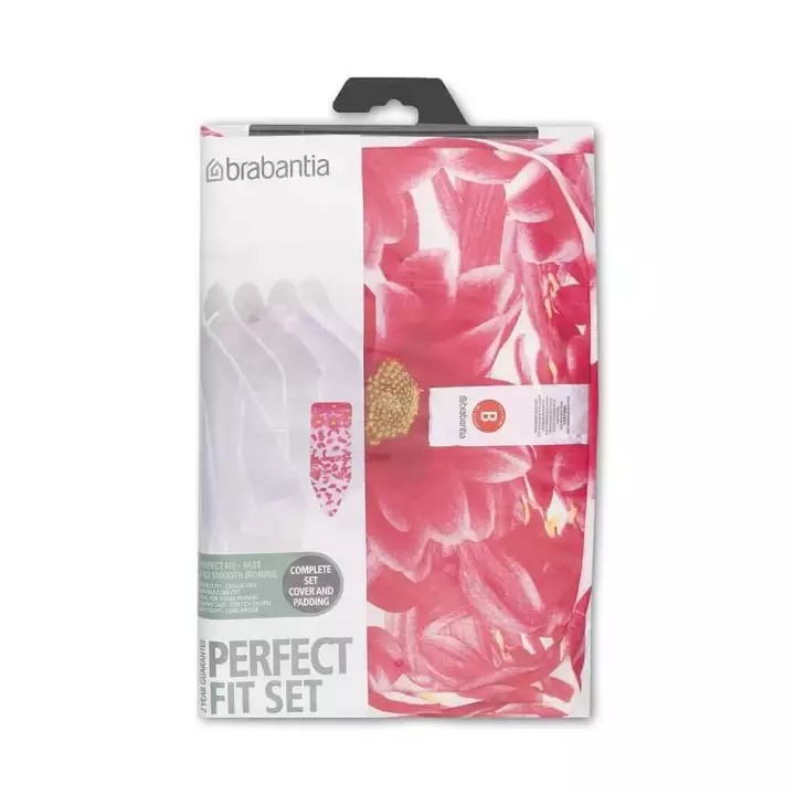 BRABANTIA Ironing Board Cover B 124x38cm Complete Set Pink Santini
