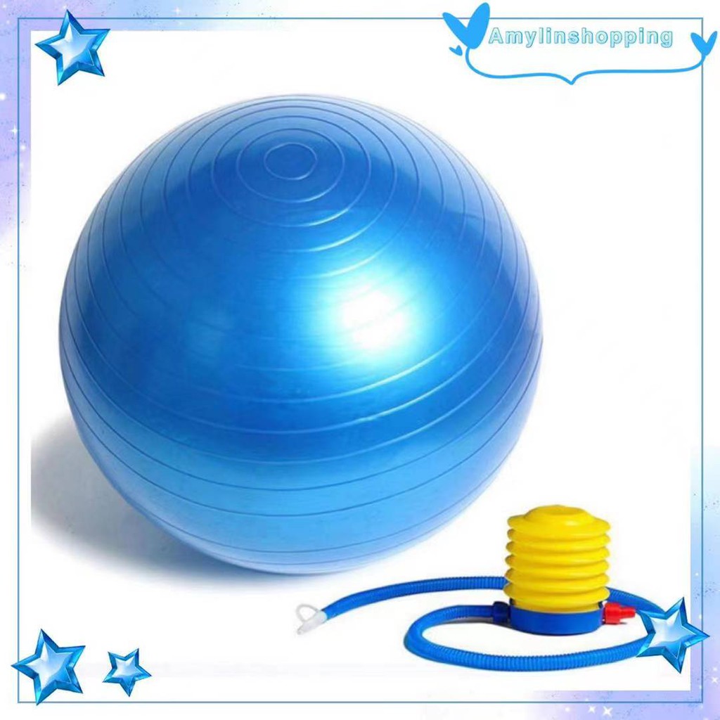 gym ball exercise ball yoga ball 65cm free pump blue color