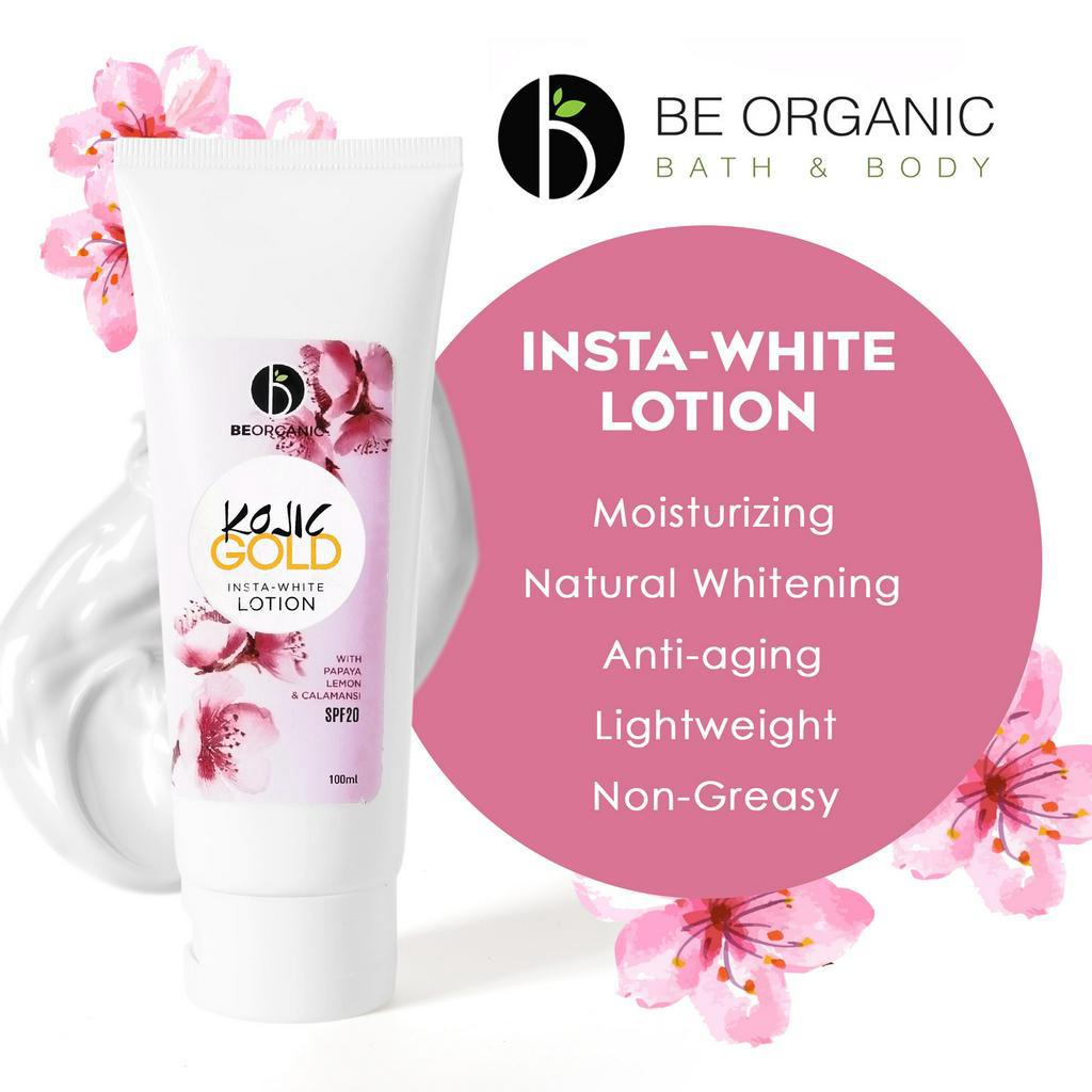 Be Organic Kojic GOLD InstaWhite Lotion With SPF20 100ml Shopee