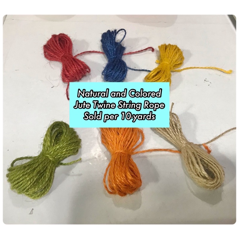 Natural and Colored Jute Twine String Rope Sold 10-yards and 150-yards per  roll