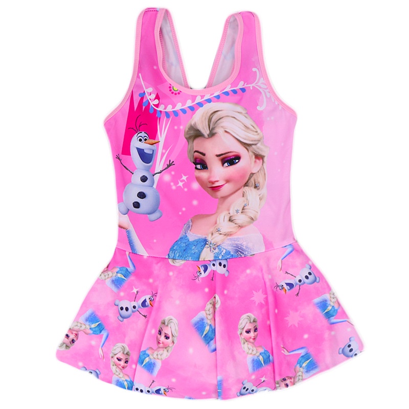 Girl Swimsuit One Piece Kids Swimwear Girl Princess Frozen Anna