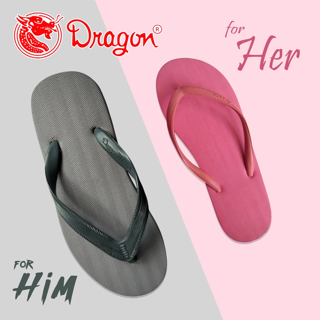 [DOZEN] DRAGON Slippers for Men D23 & for Ladies DL Rubber Flip Flops