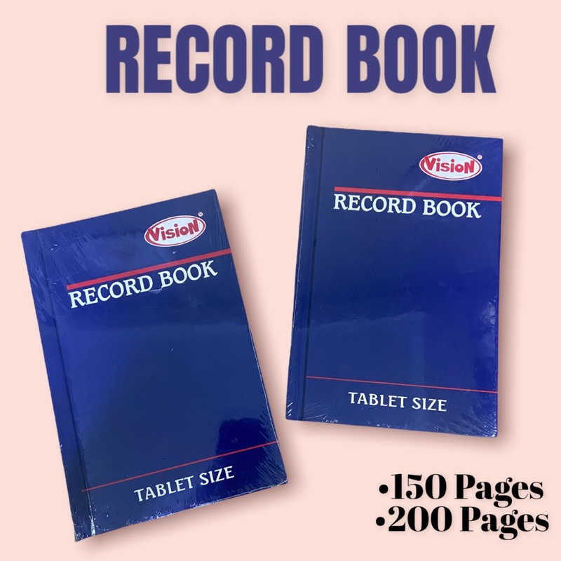 Record Book (Tablet size) Vision 150-200pages per box X Sold Per Book ...
