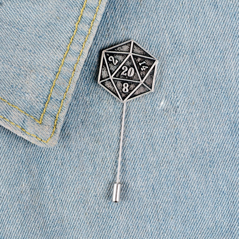 Exploding Dragons and Dungeons Lapel Brooch Dice D20 Enamel Pin Game