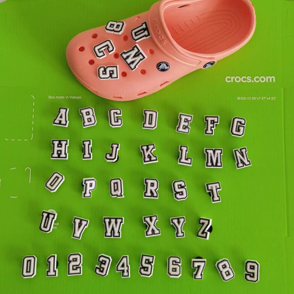 AZ and 09 Letter Jibbitz for Crocs Digital Jibbitz Shoes Accessories