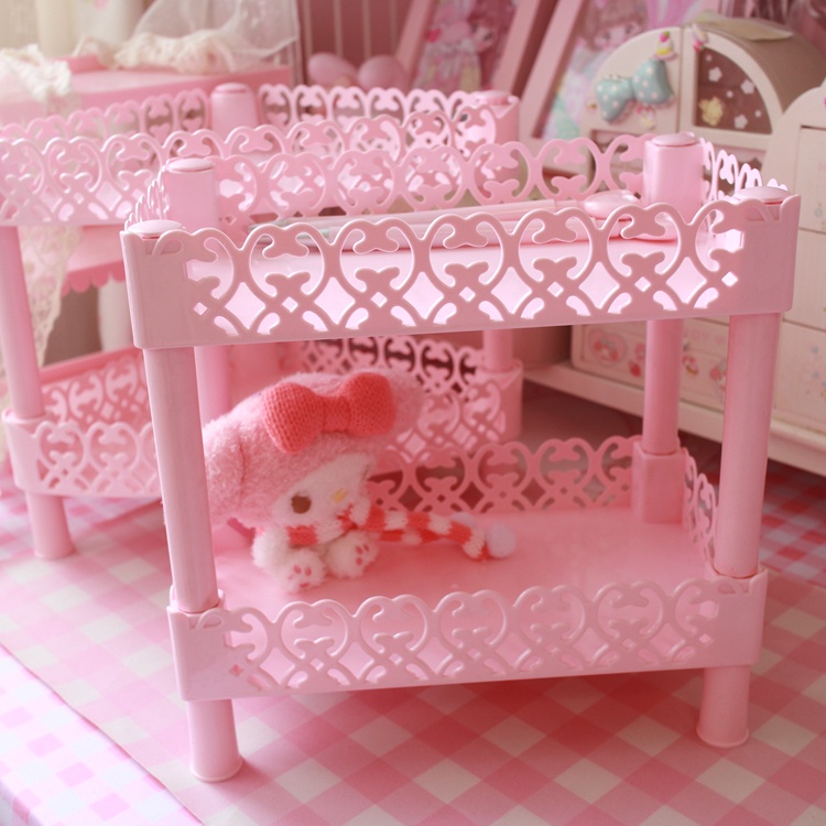 Pink Girl Heart Plastic Lace Kitchen Bathroom Storage Rack Storage Rack ...