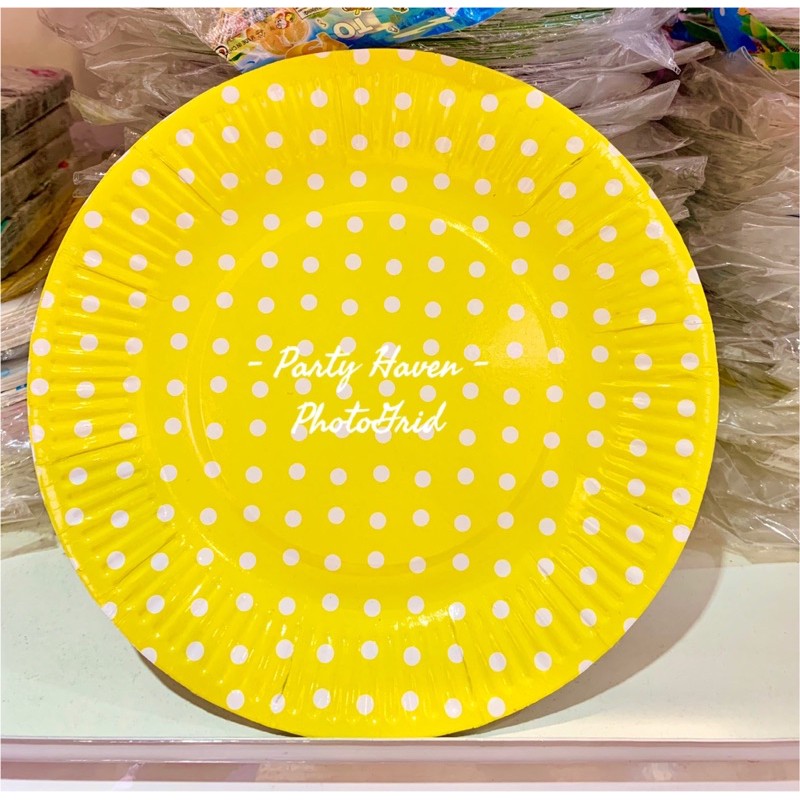 Yellow Polka Paper Plates (see variations to order) | Shopee Philippines