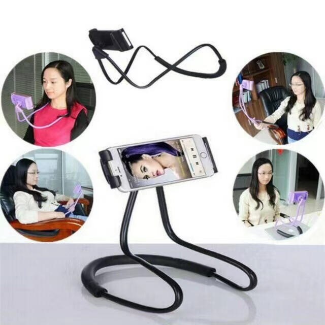 thumbnail image 2 of Cellphone Stand Hanging On Neck Upgraded Hands Mobilephone Holder Clip On Bed/Table Lazy Cellphone Mount 2 of 11