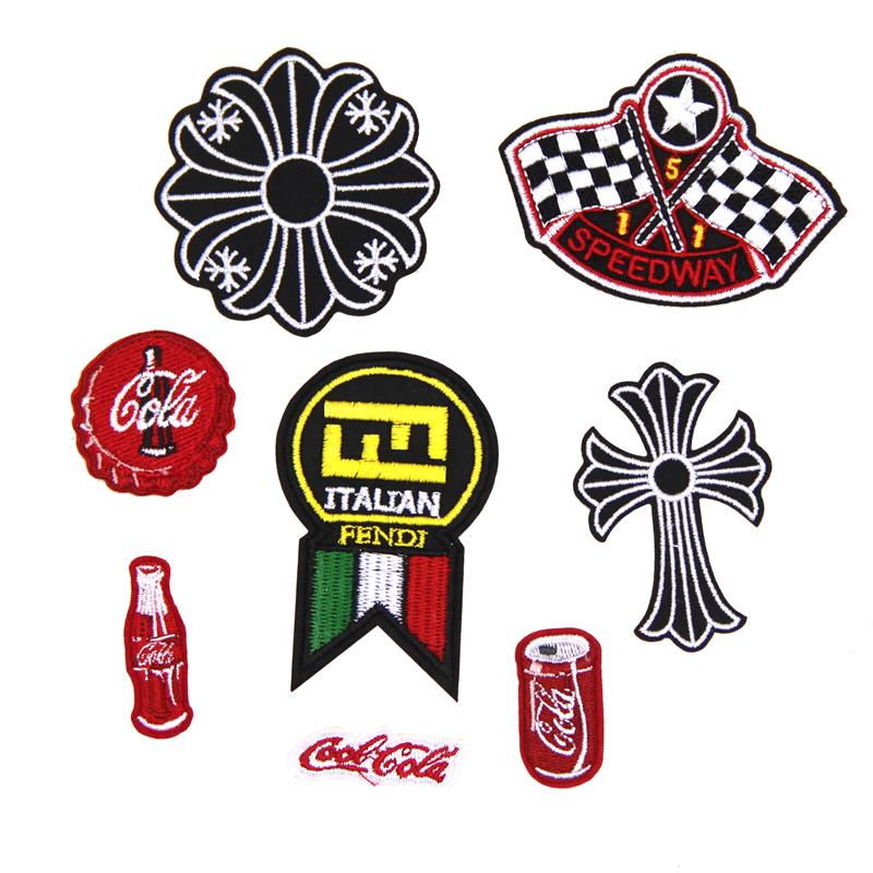 Coca-cola Cross Crow Heart Label Embroidered Cloth Patch Clothes Badge ...