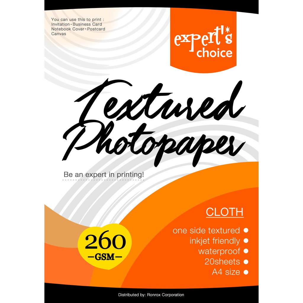 Expert's Choice 260g Textures Photopaper Cloth A4 20sheets | Shopee ...
